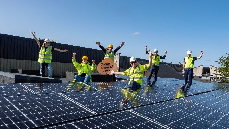 Glasgow Community Energy celebrating its solar panels
