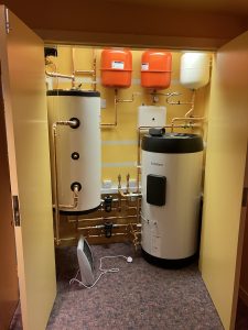 Hot water cylinders installed in Achmore Village Hall.